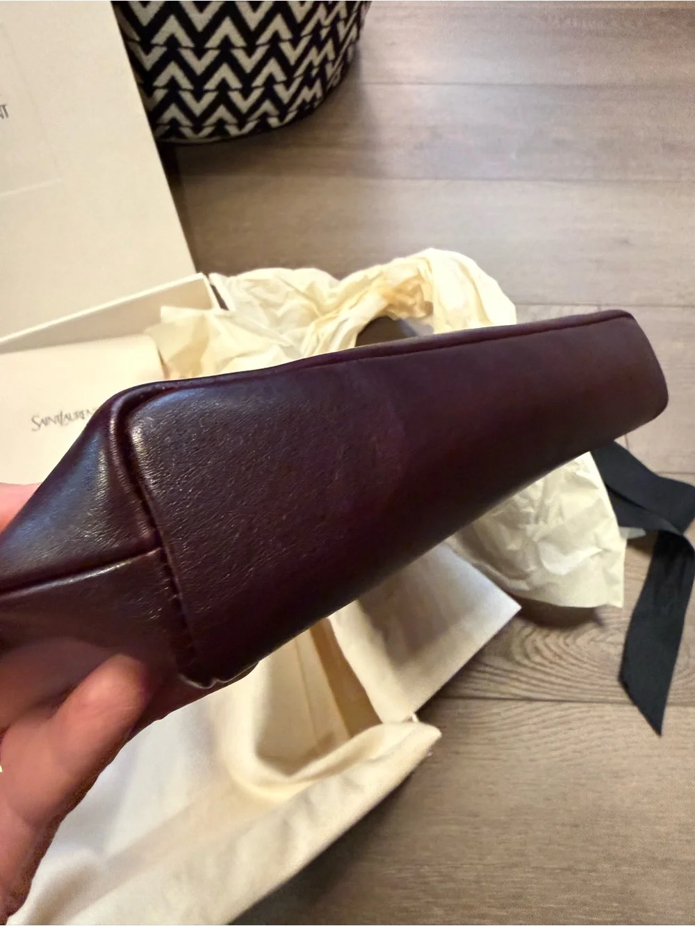 NWT (Full Inclusion) Saint Laurent Dark Burgundy Large Envelope Shoulder Bag